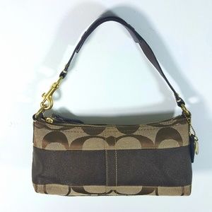 Coach Signature Brown Small Hobo Clutch/Wristlet
